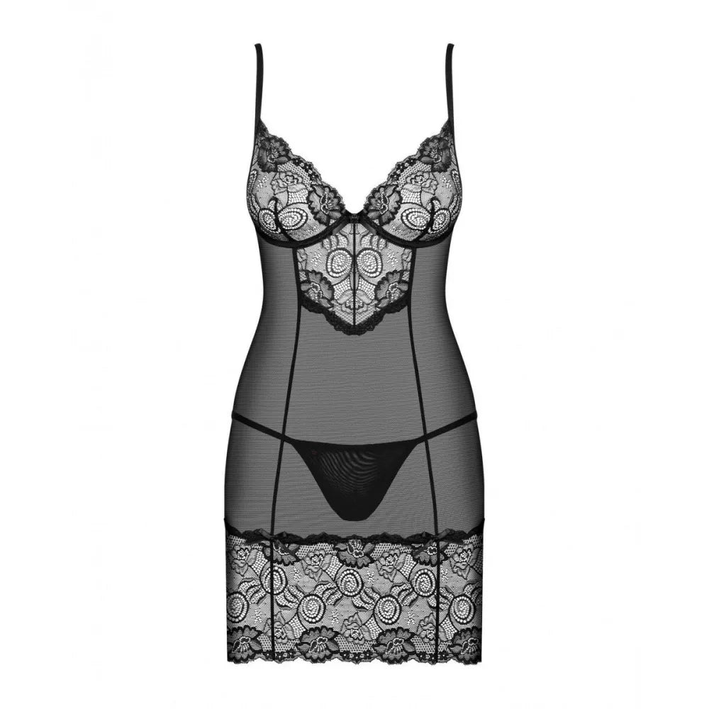 Alluria Chemise & Thong S/M By Obsessive Alluria